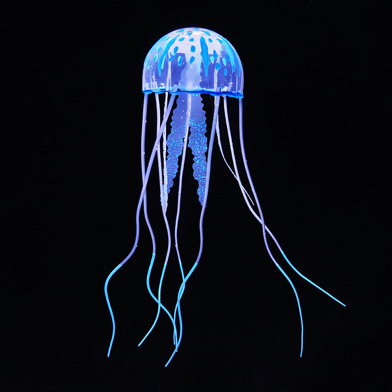 blue Fish Tank Landscaping Decoration Simulation Fluorescent Jellyfish