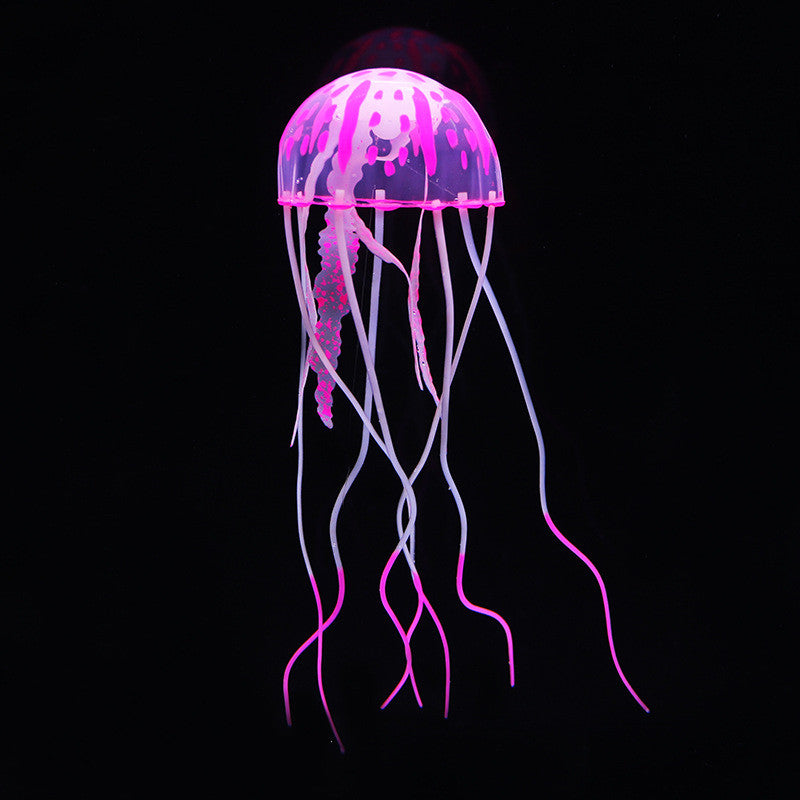 pink Fish Tank Landscaping Decoration Simulation Fluorescent Jellyfish