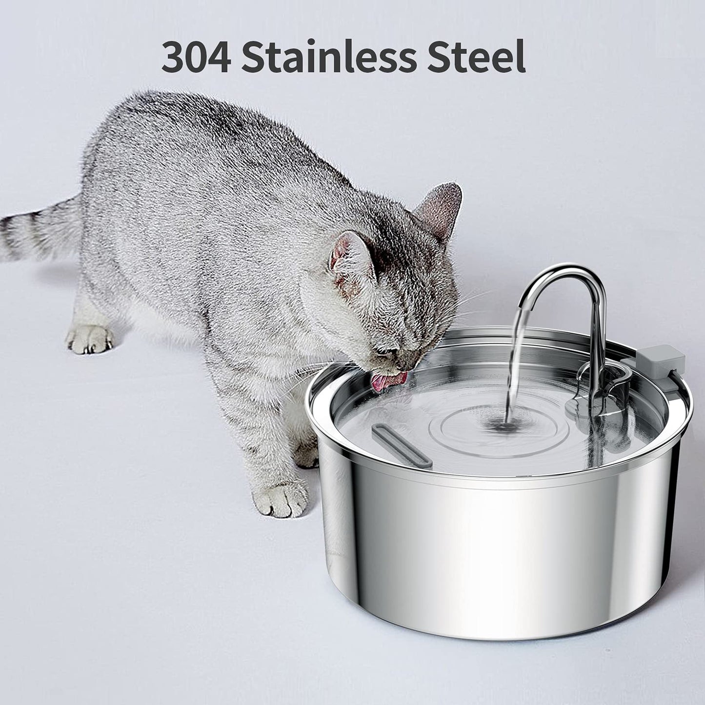 Stainless Steel Water Dispenser Automatic Fountain for Cats