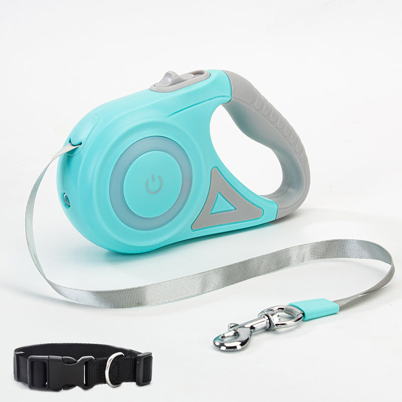 blue Dog Leash Retractable Collar Spotlight