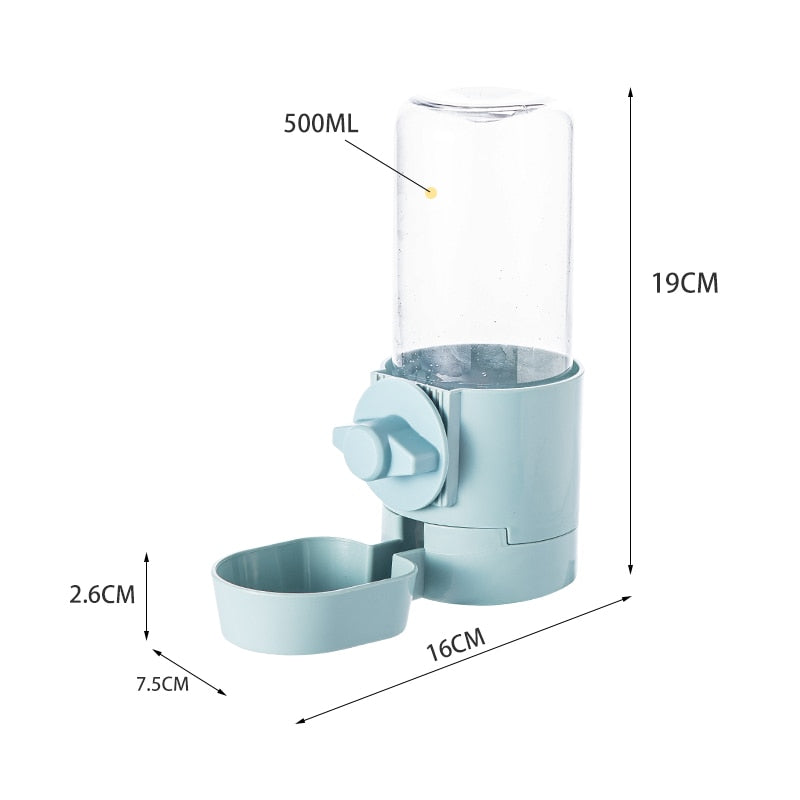 Dimenssion Automatic Pet Feeder Cage Hanging Bowl Water Bottle Food Container