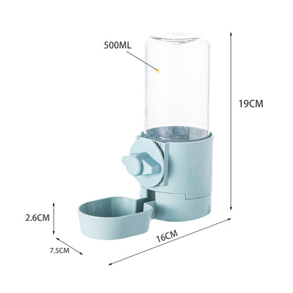 Dimenssion Automatic Pet Feeder Cage Hanging Bowl Water Bottle Food Container