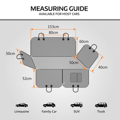 Dog Car Seat Cover 100% Waterproof  dimenssions