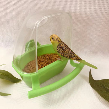 Green Birds Water Hanging Bowl Feeder Box 1 Pcs