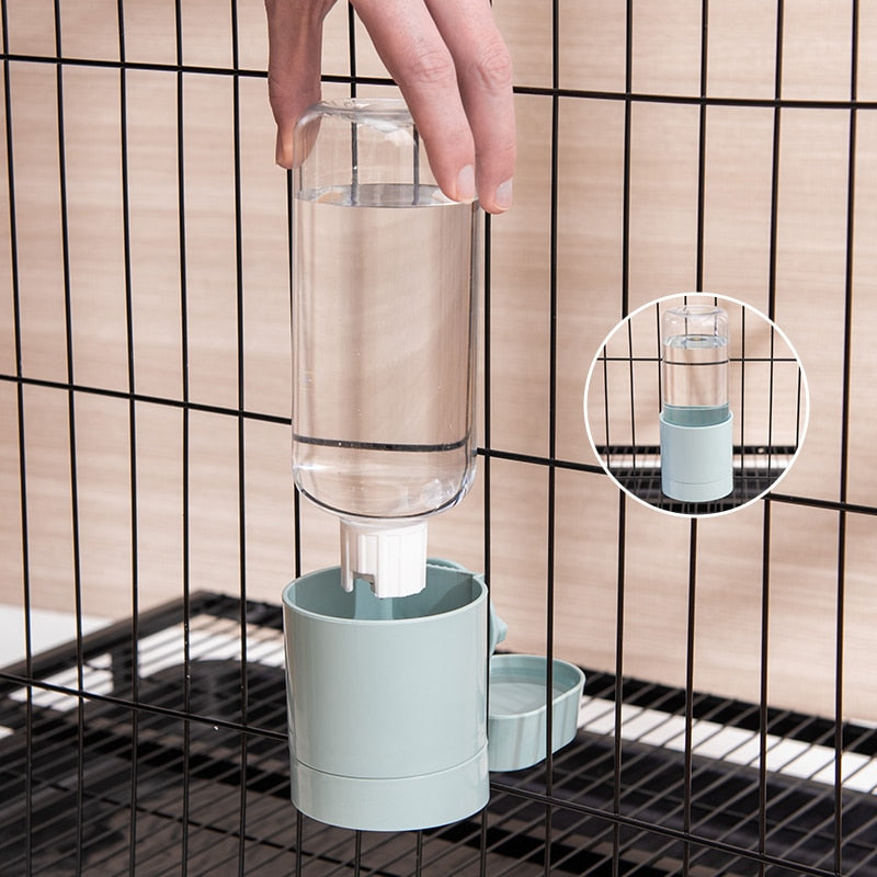 Exemple1 Automatic Pet Feeder Cage Hanging Bowl Water Bottle Food Container