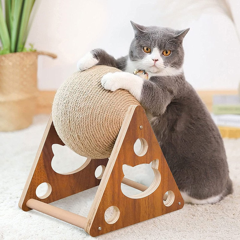 demonstration Cat Toy Interactive Scratcher Board Kitten Sisal Rope Ball Scratch Paws