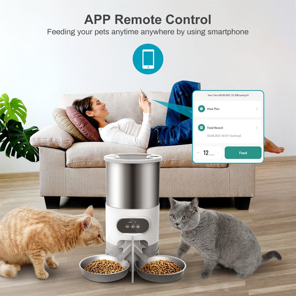 Smart Food Automatic Dispenser Remote Feeding APP For Pets