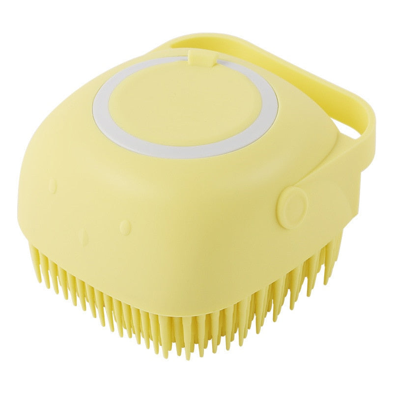 yellow Bath Brush Scrubber For Cats & Dogs