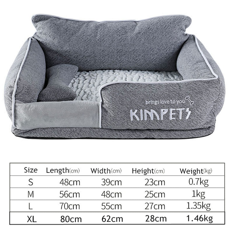 Grey Warm Washable Detachable Bed for Cats & Dogs Waterproof