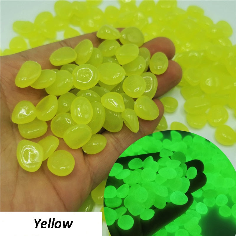 Yellow Glow Stone For Fish Tank Aquarium 50/100Pcs