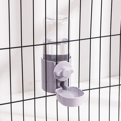 purple Automatic Pet Feeder Cage Hanging Bowl Water Bottle Food Container