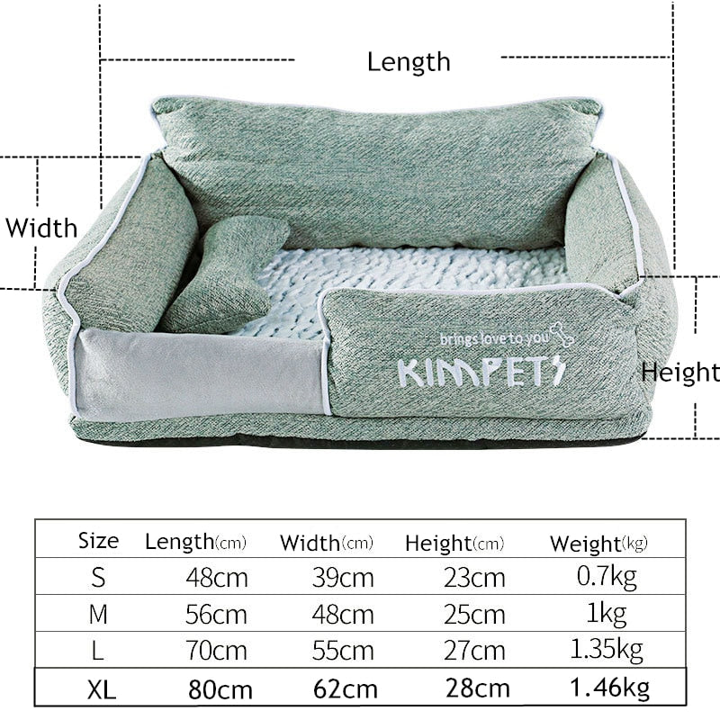 Light green Warm Washable Detachable Bed for Cats & Dogs Waterproof