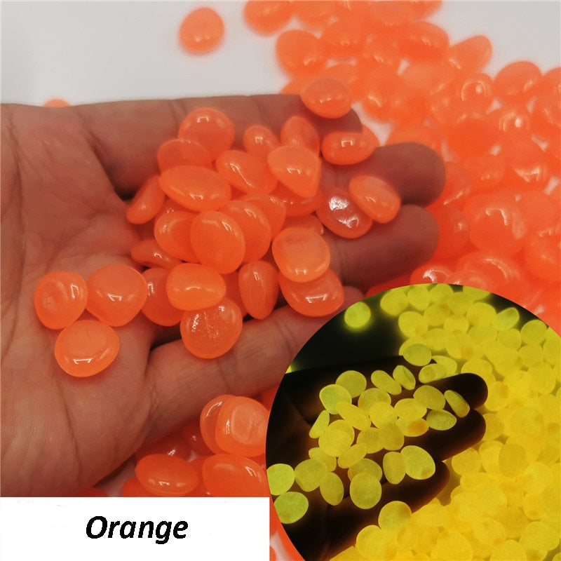 Orange Glow Stone For Fish Tank Aquarium 50/100Pcs