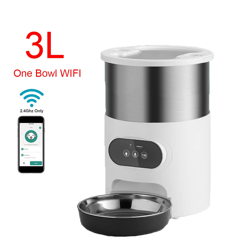 Tuya Smart Food Automatic Dispenser Remote Feeding APP Pet Feeder for Cats And Dogs 3l water