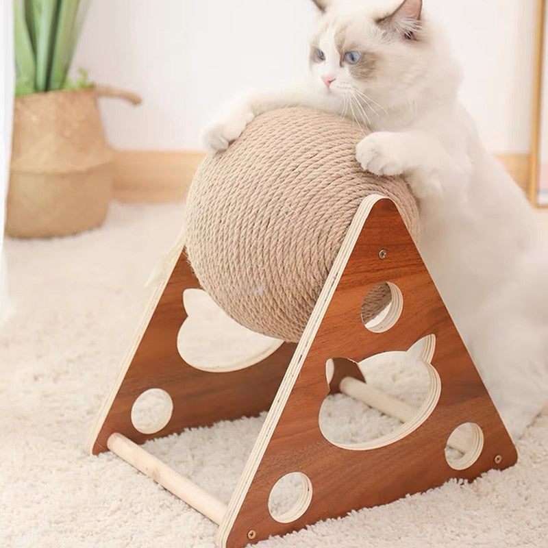 Cat Toy Interactive Scratcher Board Kitten Sisal Rope Ball Scratch Paws